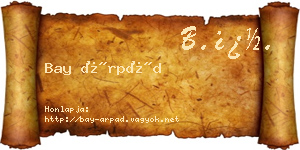 Bay Árpád névjegykártya