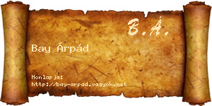 Bay Árpád névjegykártya