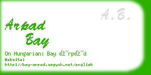 arpad bay business card